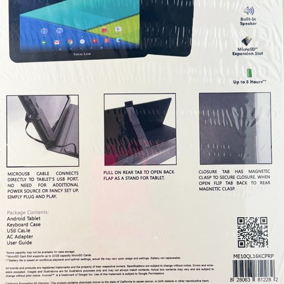 Prestige ELITE 10QL 10" QuadCore Android 5.0 Lollipop Tablet w/ keyboard & case - Picture 4 of 6